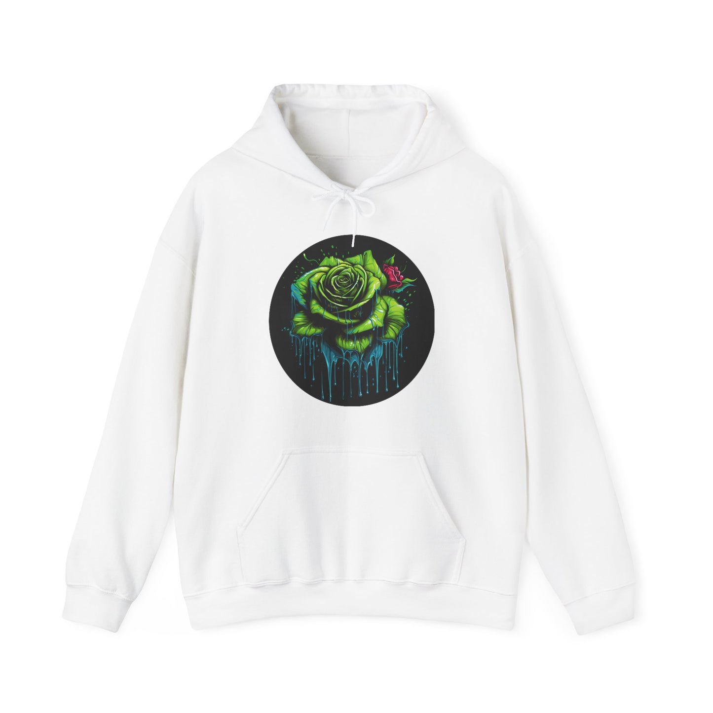 melting green rose colorful trippy Unisex Heavy Blend™ Hooded Sweatshirt