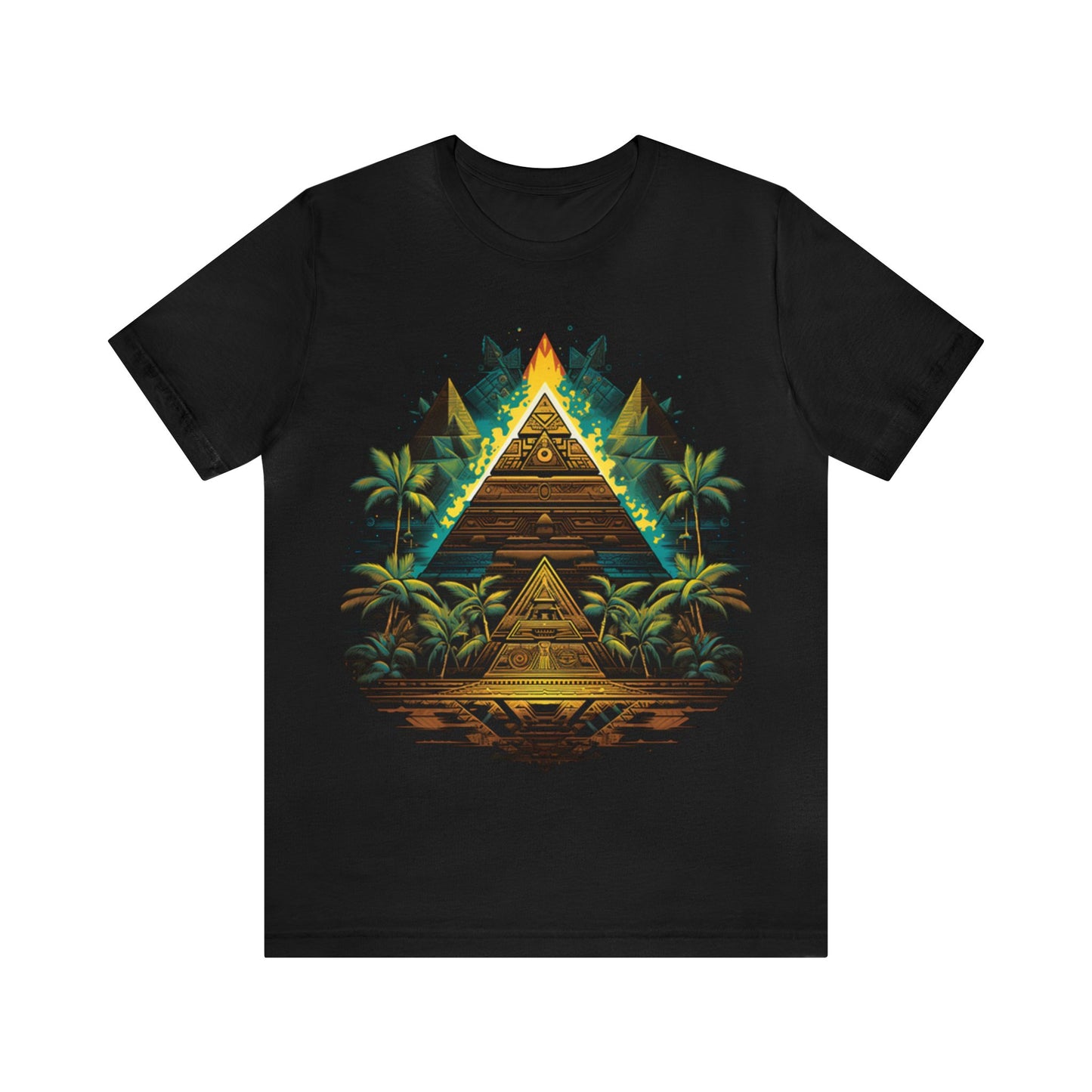 sacred geometry pyramid colorful Unisex Jersey Short Sleeve Tee