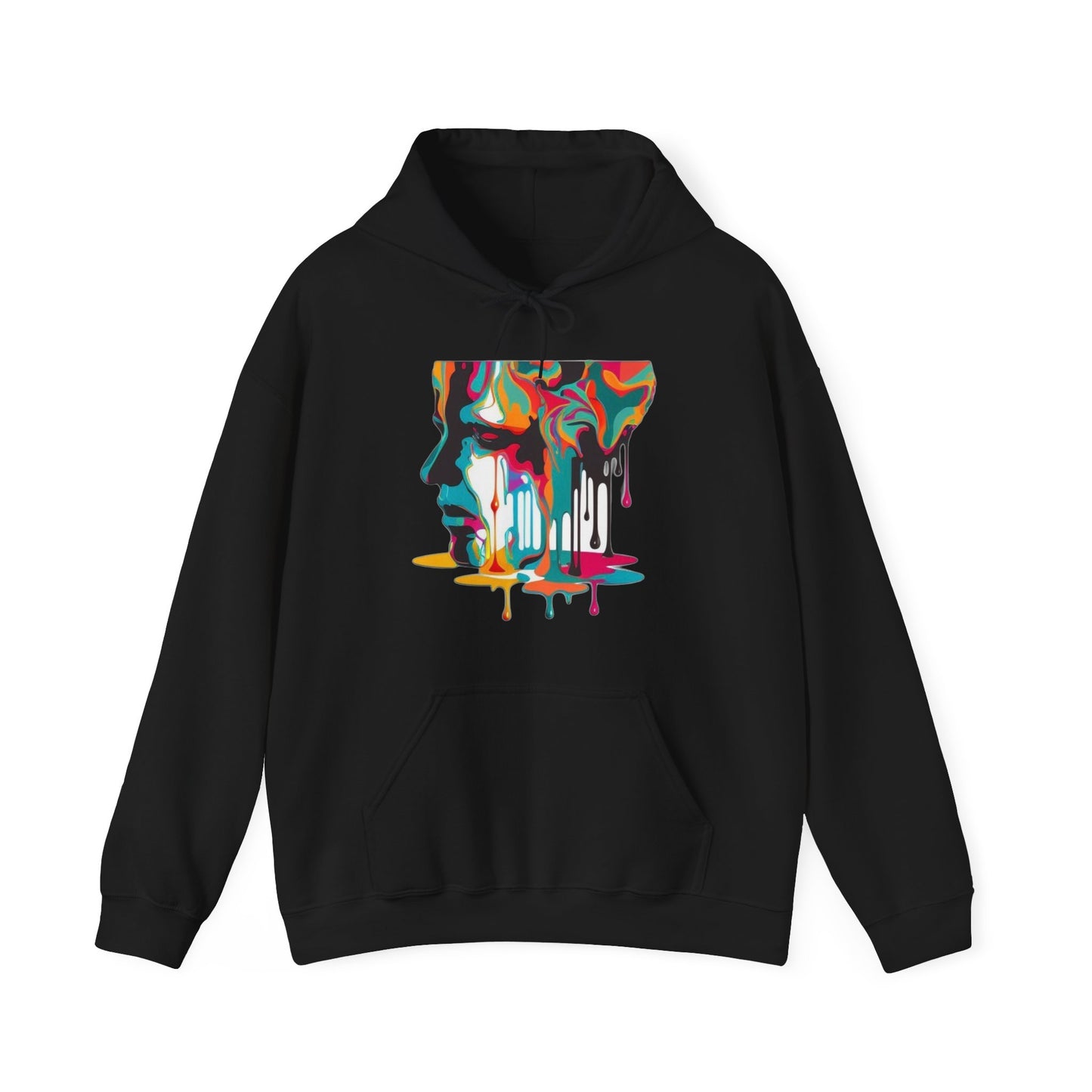 melting face colorful trippy Unisex Heavy Blend™ Hooded Sweatshirt