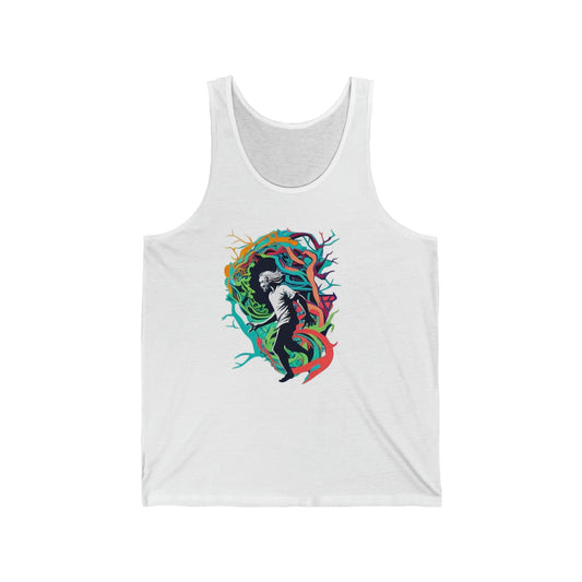 the traveler introspective trippy colorful Unisex Jersey Tank