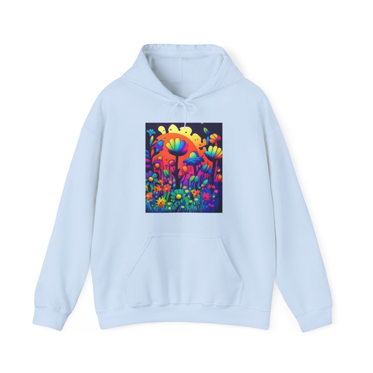 70's style trippy flowers Unisex Heavy Blend™ Hooded Sweatshirt