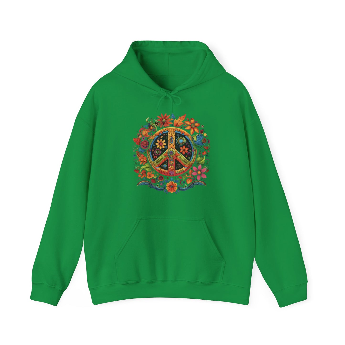 peace symbol colorful trippy Unisex Heavy Blend™ Hooded Sweatshirt