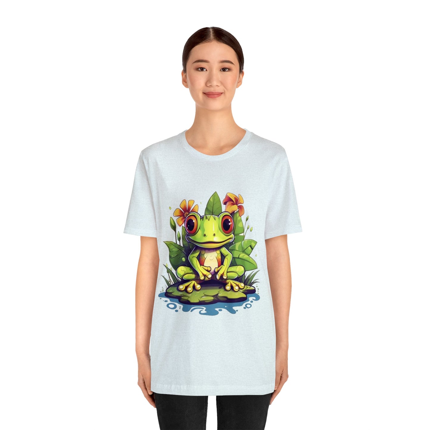 cute frog Lilly pad Unisex Jersey Short Sleeve Tee