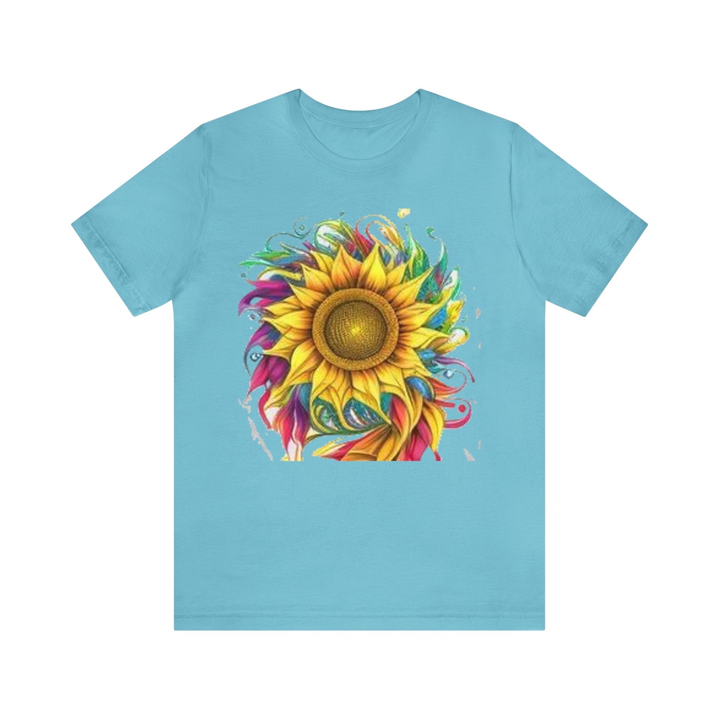 sunflower swirl colorful trippy Unisex Jersey Short Sleeve Tee