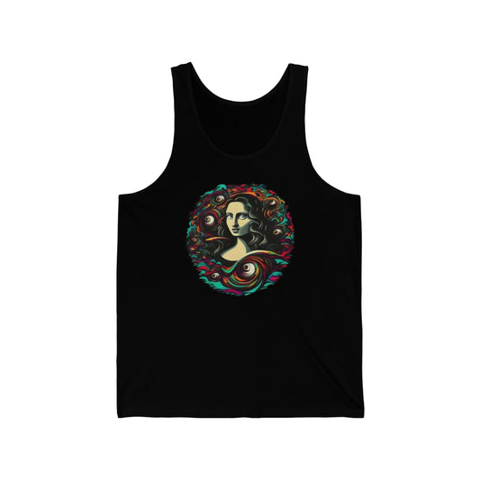 trippy mona lisa Unisex Jersey Tank