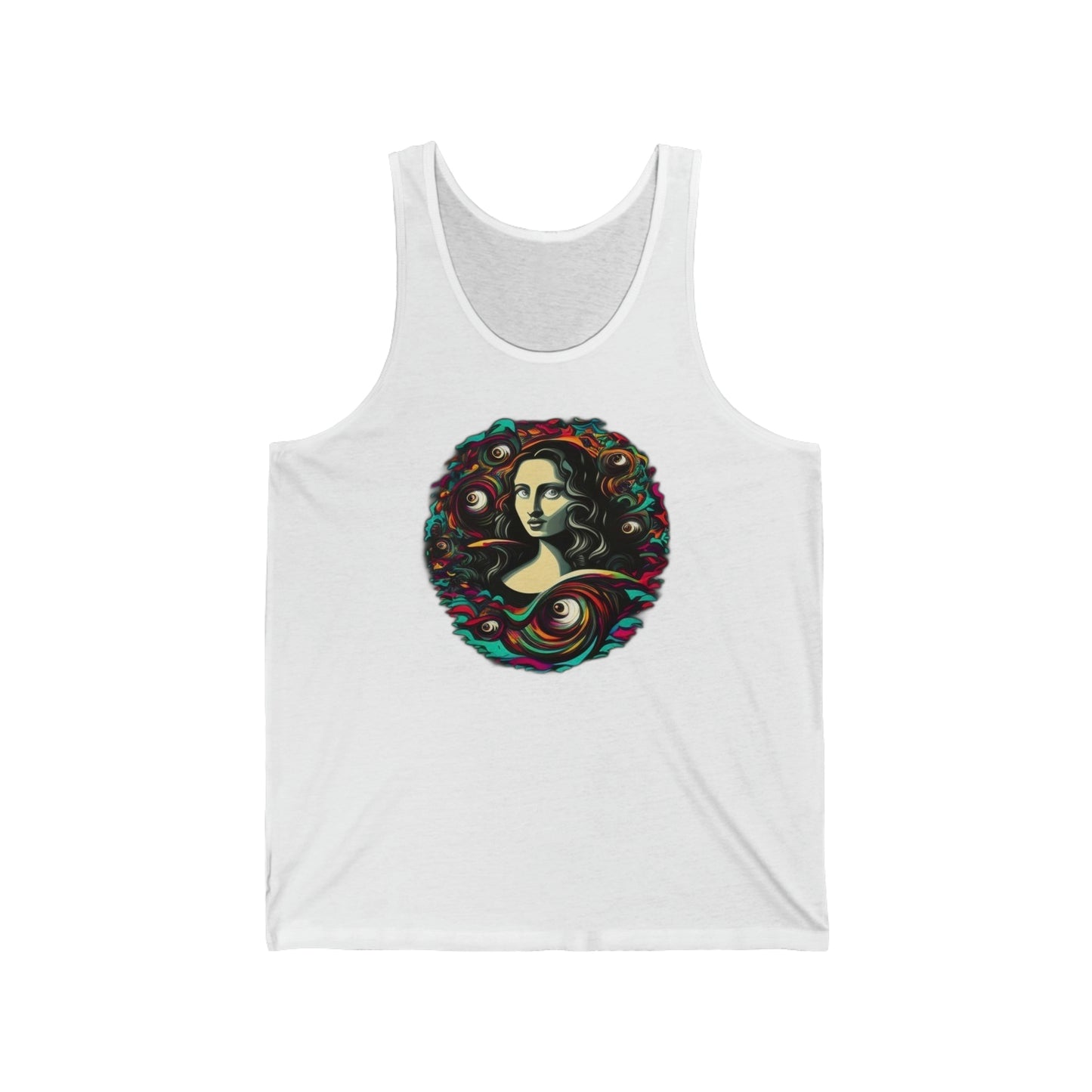 trippy mona lisa Unisex Jersey Tank