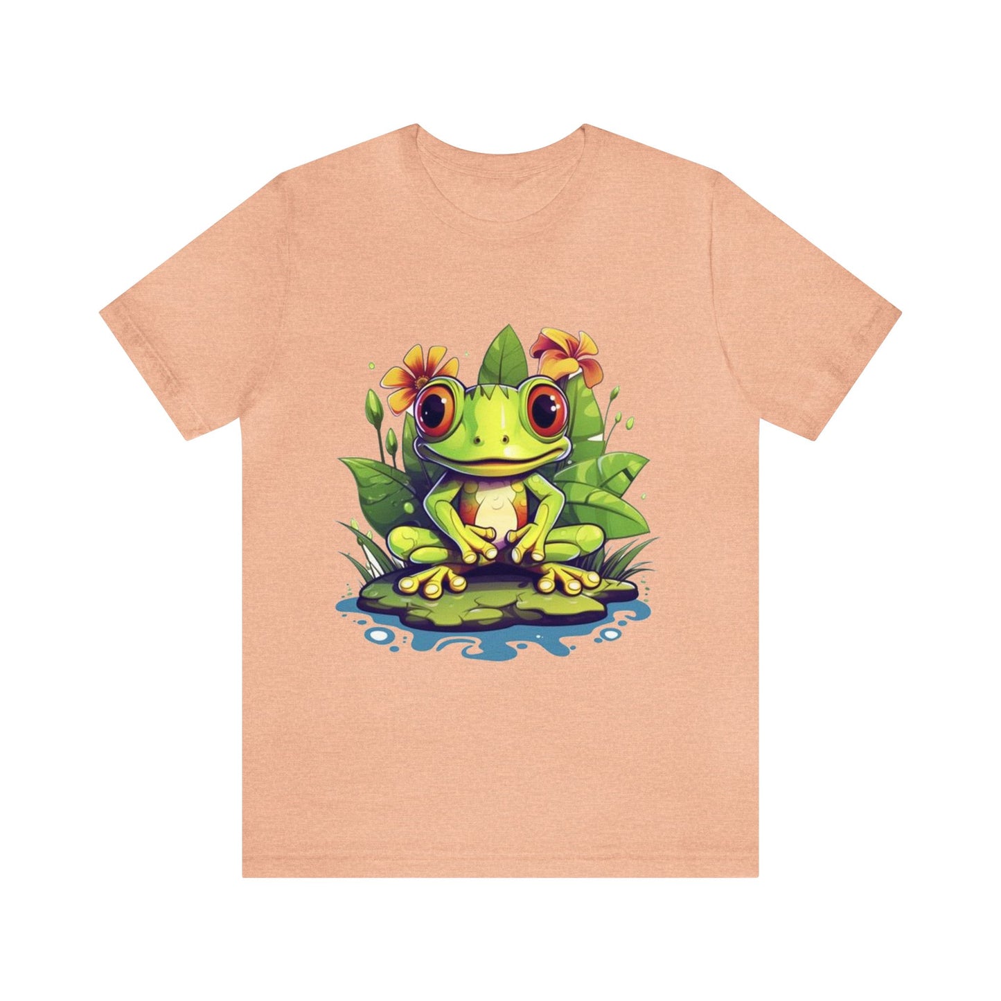 cute frog Lilly pad Unisex Jersey Short Sleeve Tee