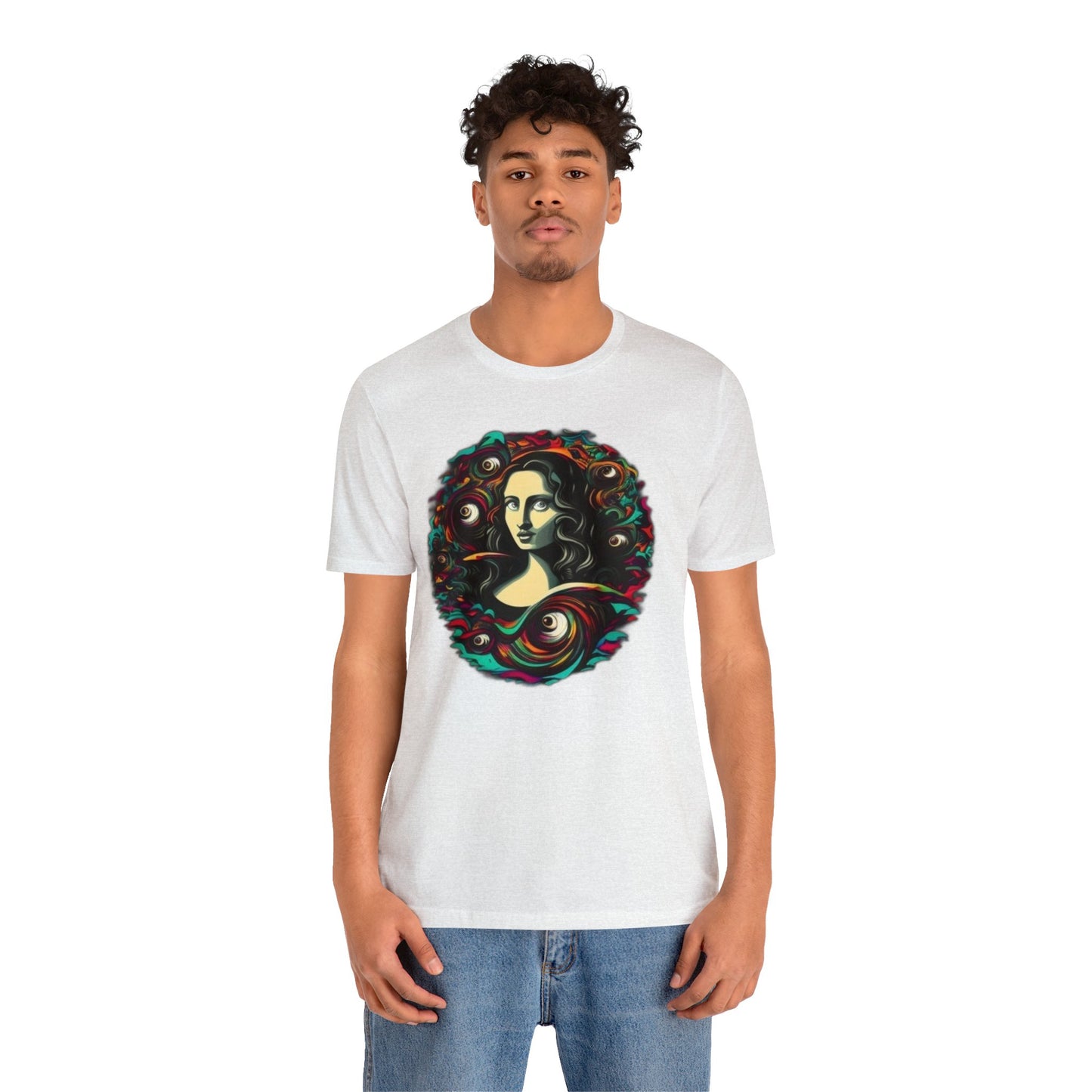 trippy mona lisa Unisex Jersey Short Sleeve Tee