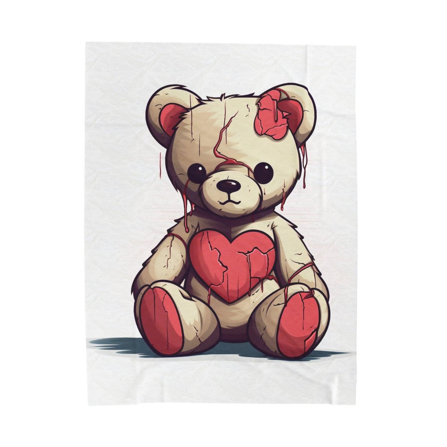 cute teddy bear broken heart Velveteen Plush Blanket