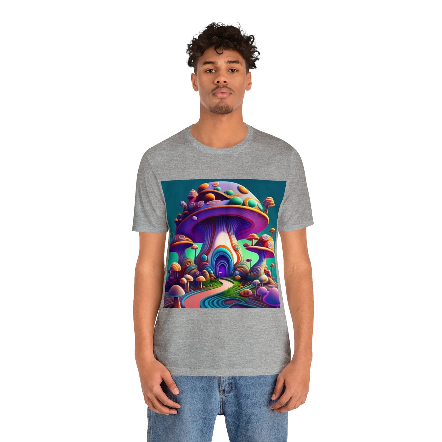 colorful trippy mushroom Unisex Jersey Short Sleeve Tee