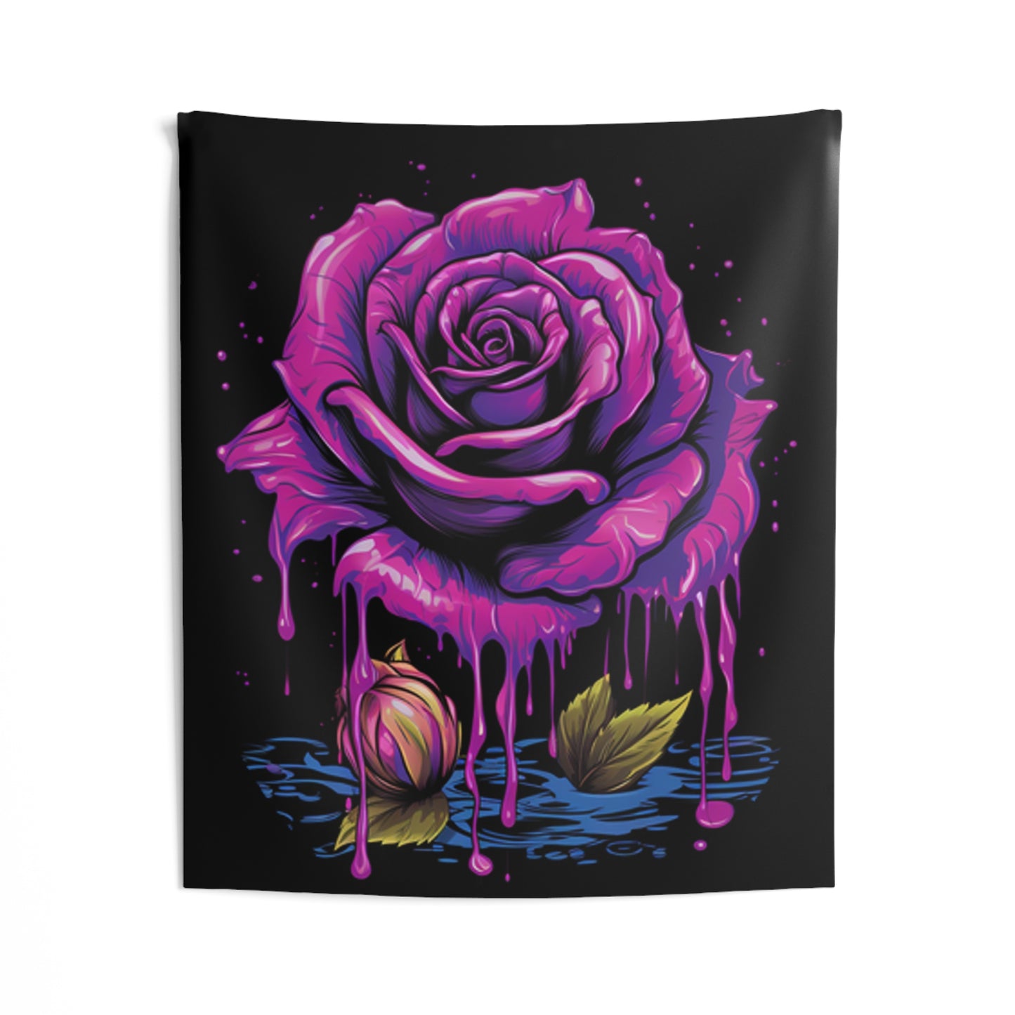 melting purple flower colorful trippy Indoor Wall Tapestries