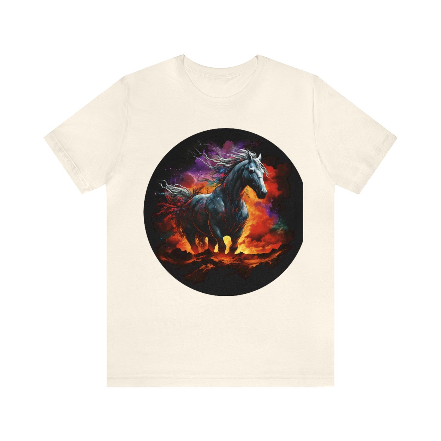 white horse colorful Unisex Jersey Short Sleeve Tee