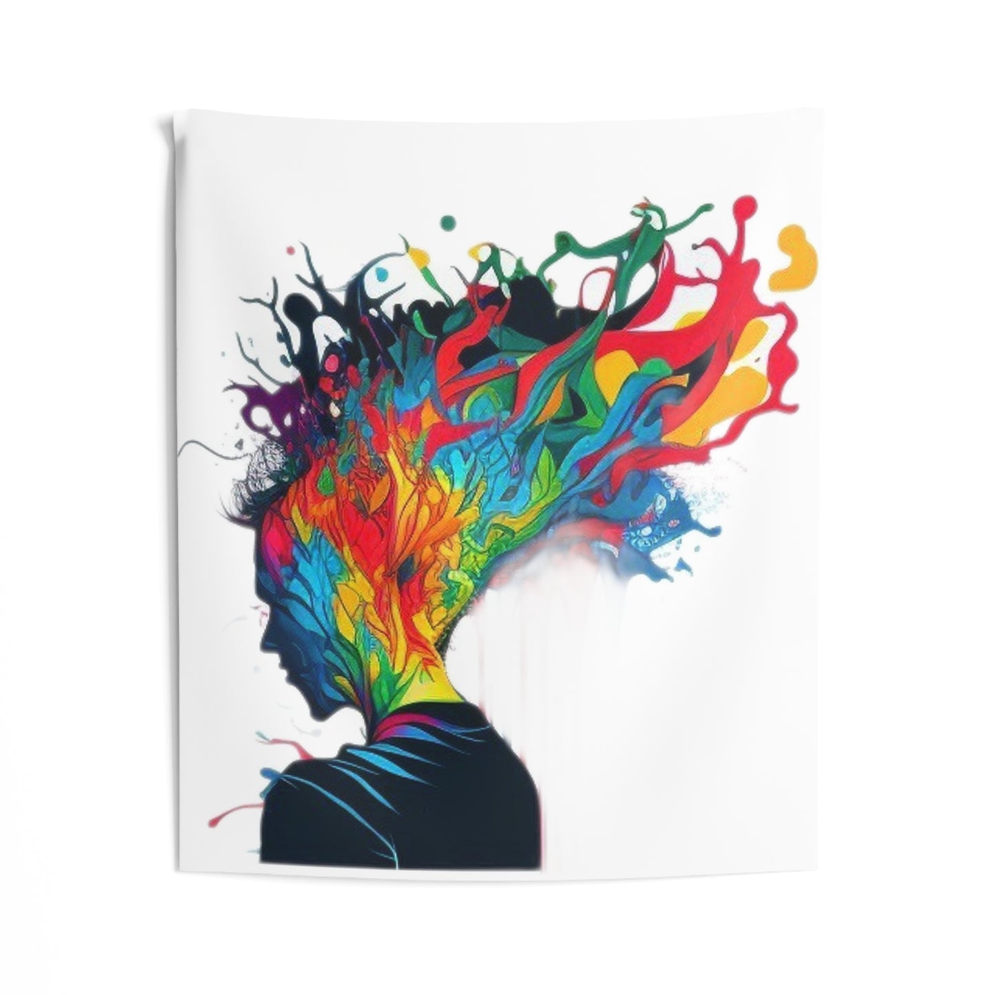 deep in thought colorful trippy Indoor Wall Tapestries