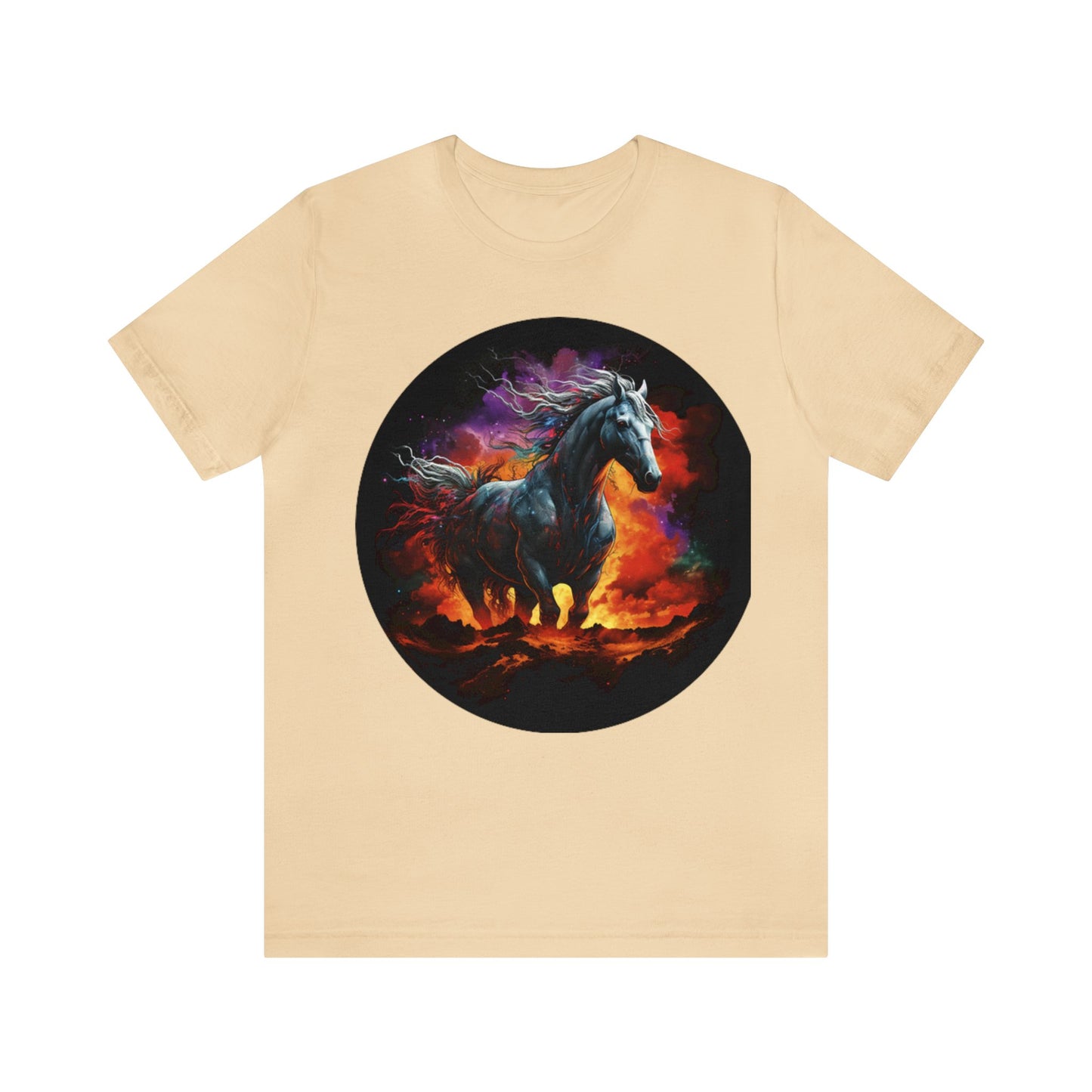 white horse colorful Unisex Jersey Short Sleeve Tee