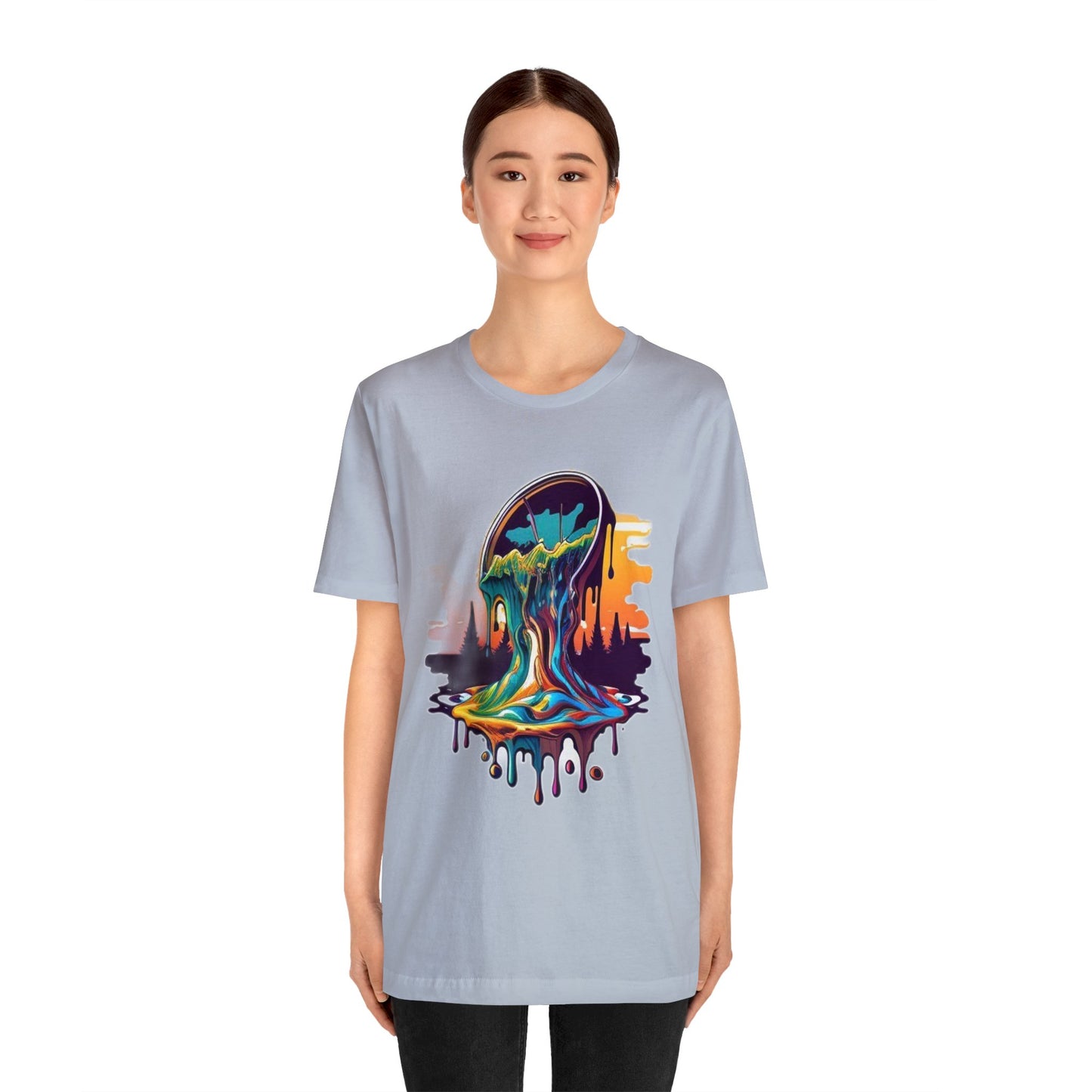 melting clock trippy colorful Unisex Jersey Short Sleeve Tee