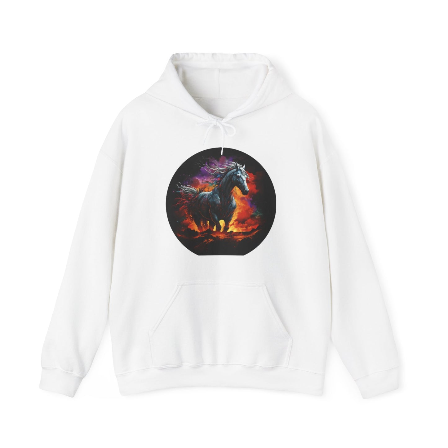 white horse colorful Unisex Heavy Blend™ Hooded Sweatshirt