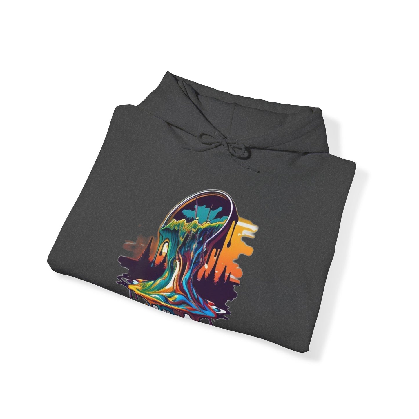 melting clock trippy colorful Unisex Heavy Blend™ Hooded Sweatshirt