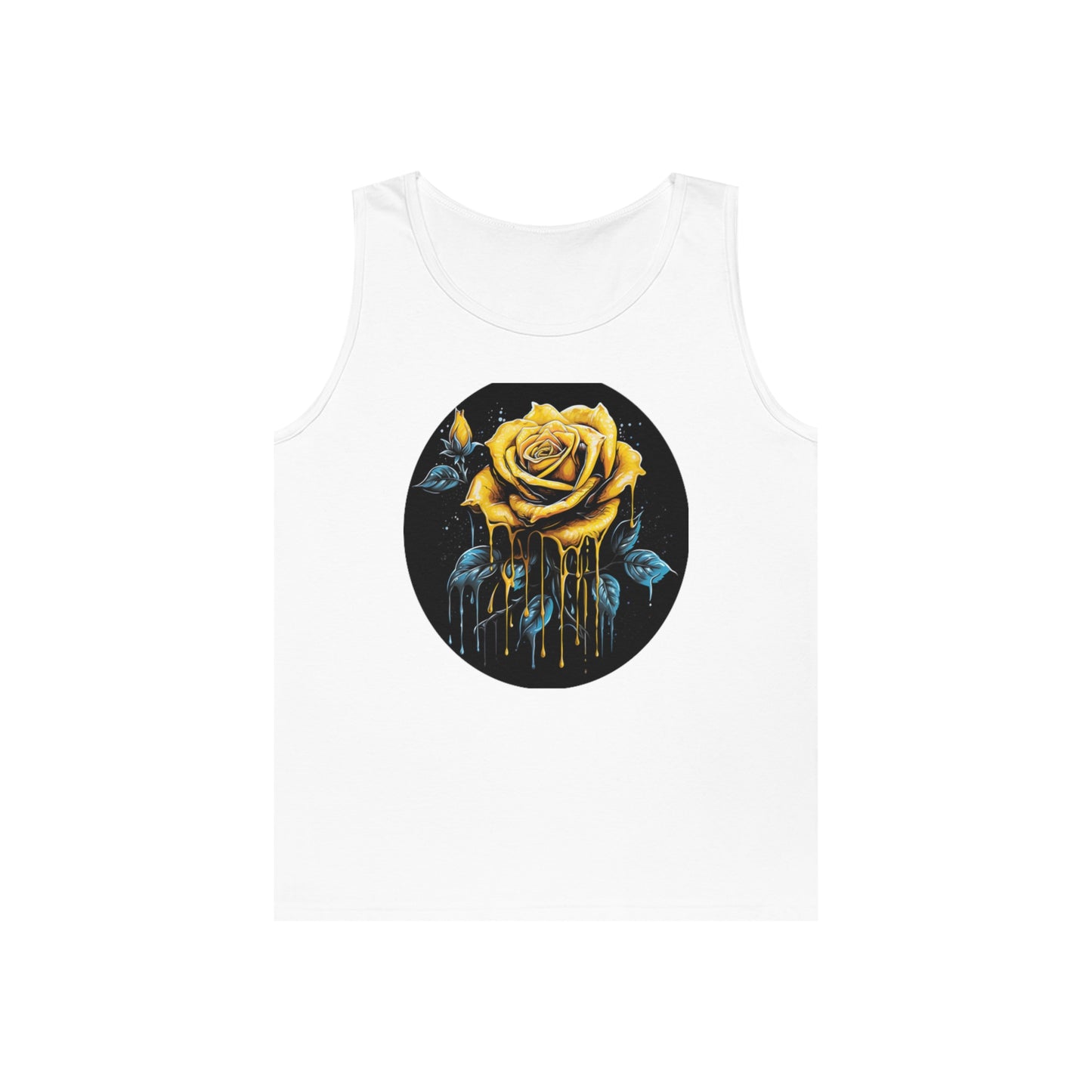 melting yellow rose colorful trippy Unisex Heavy Cotton Tank Top