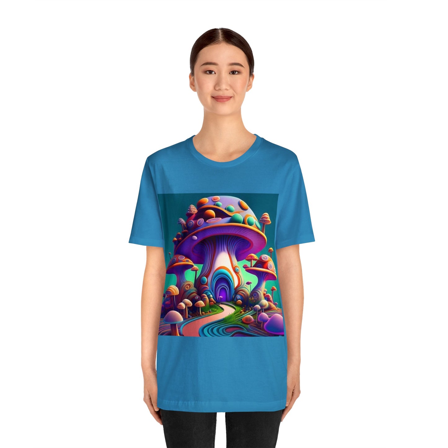 colorful trippy mushroom Unisex Jersey Short Sleeve Tee