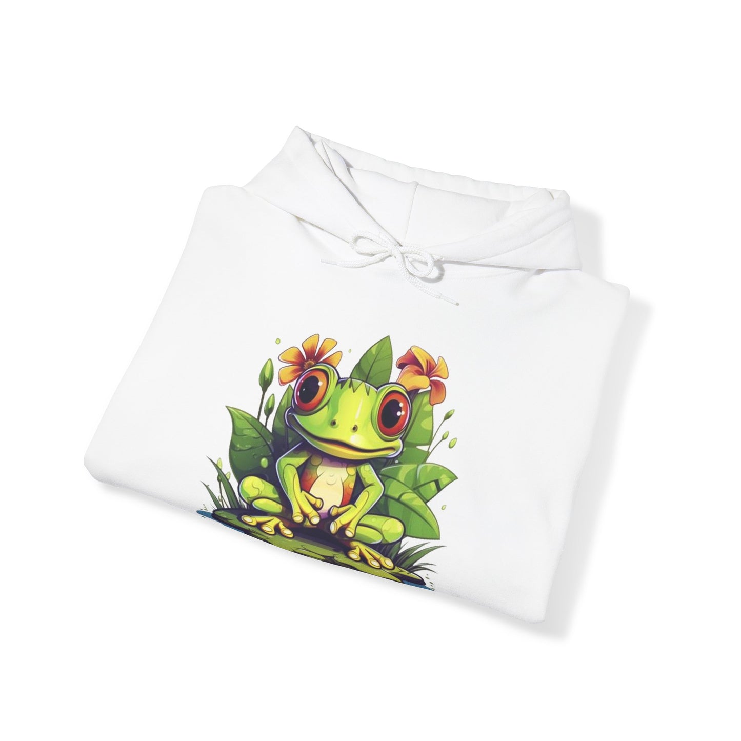 cute frog Lilly pad Unisex Heavy Blend™ Hooded Sweatshirt