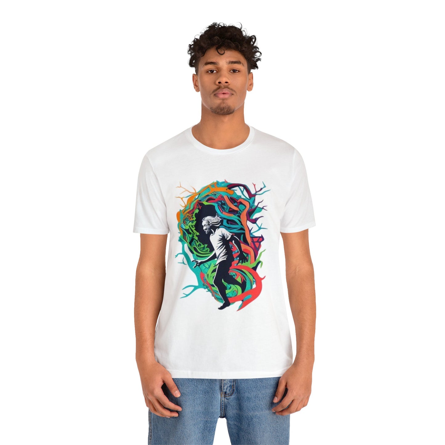 the traveler introspective trippy colorful Unisex Jersey Short Sleeve Tee