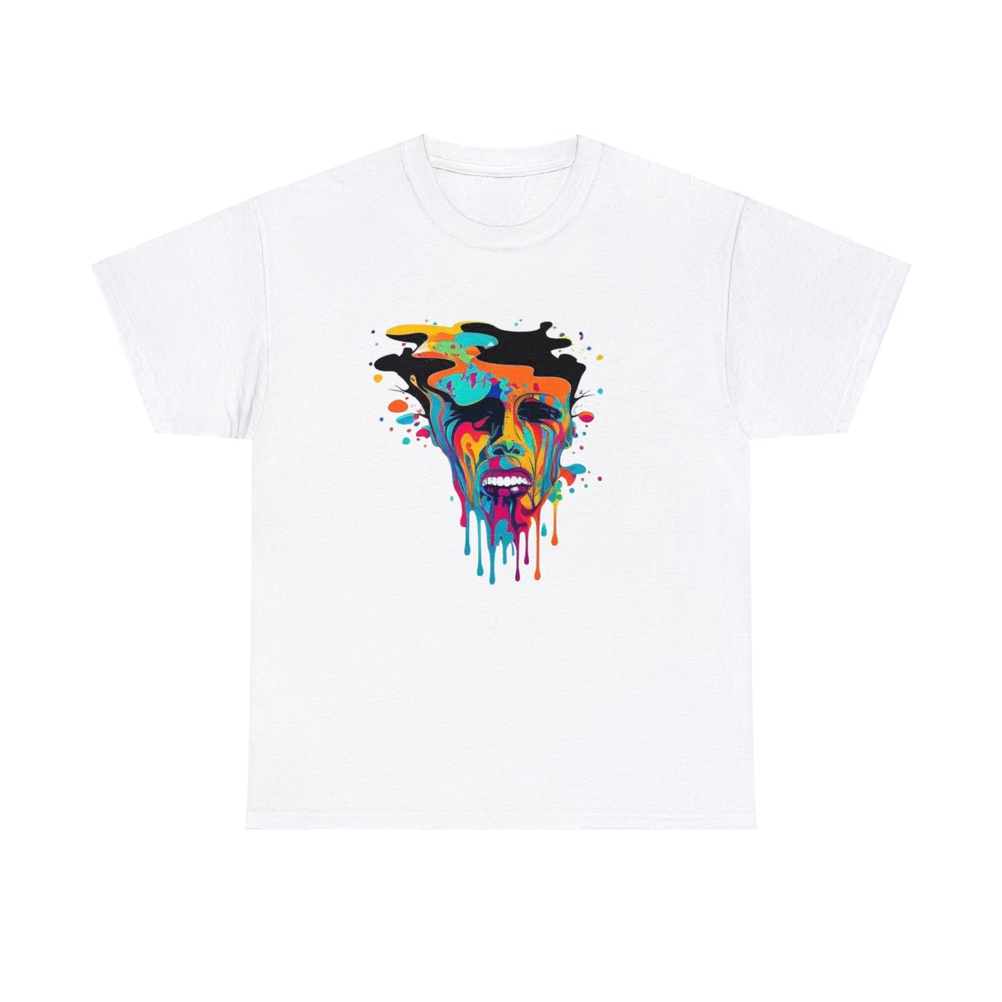 melting face colorful trippy Unisex Heavy Cotton Tee