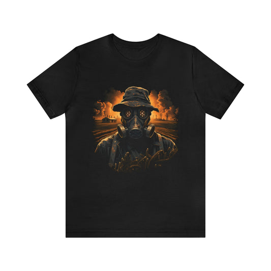 gas mask apocalyptic farmer  Unisex Jersey Short Sleeve Tee