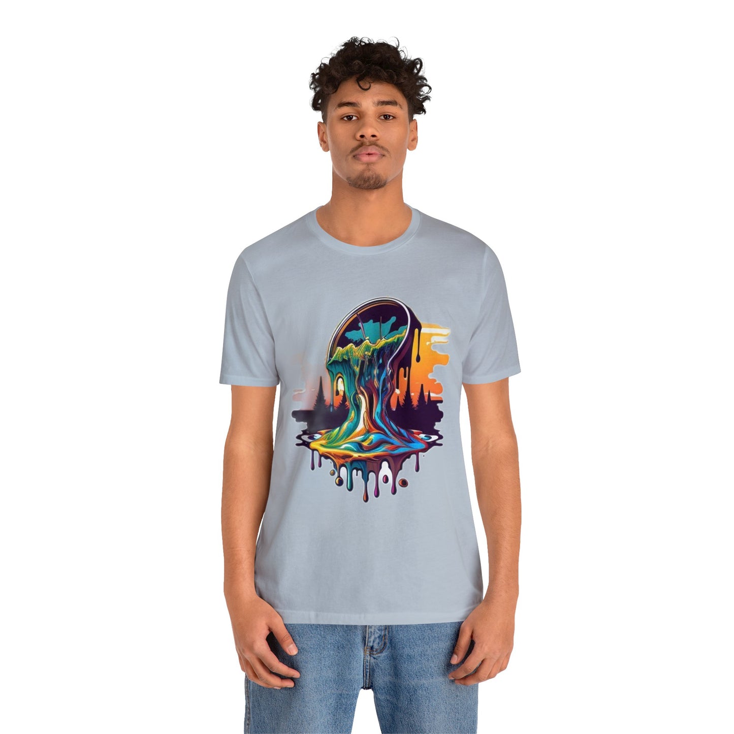 melting clock trippy colorful Unisex Jersey Short Sleeve Tee