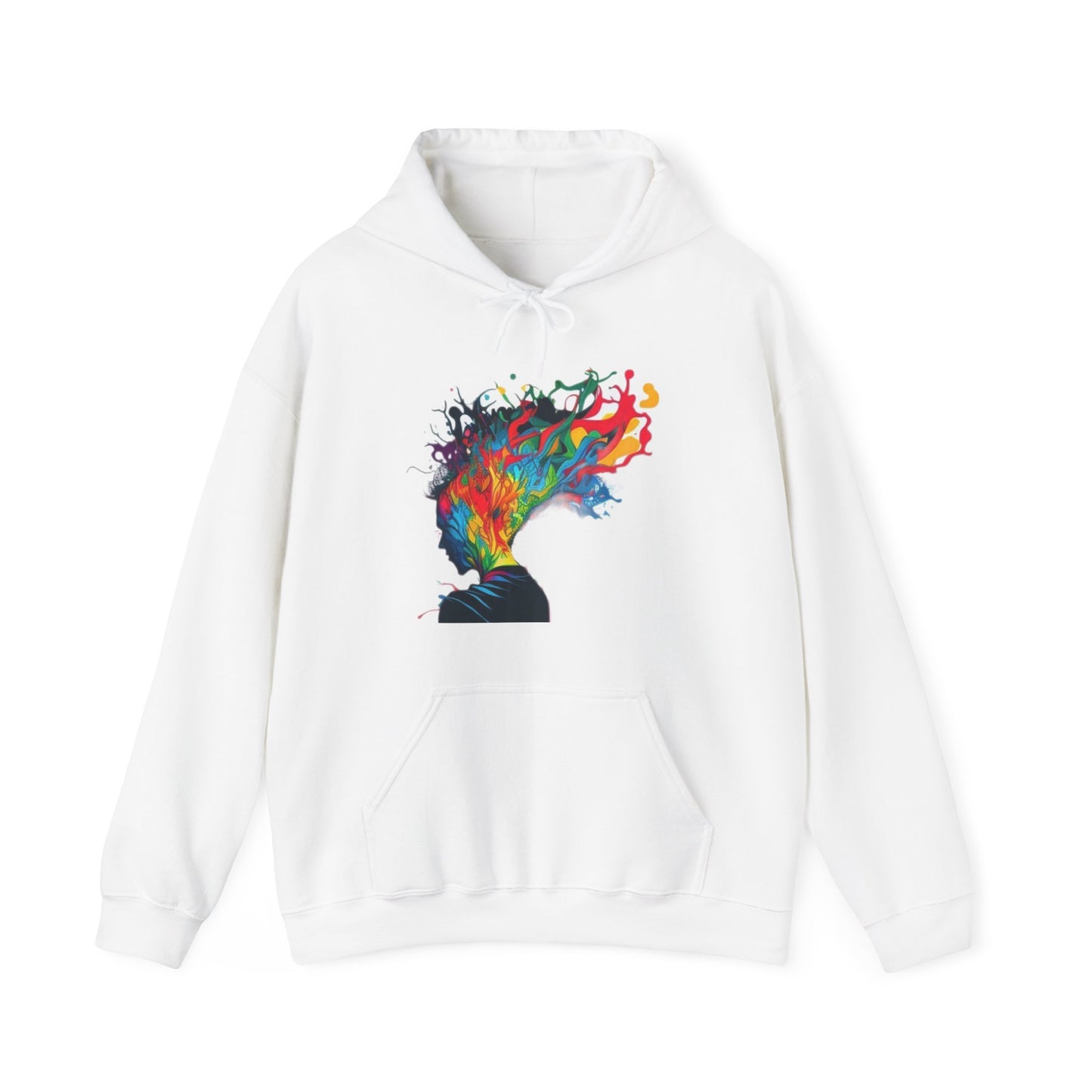 deep in thought colorful trippy Unisex Heavy Blend™ Hooded Sweatshirt