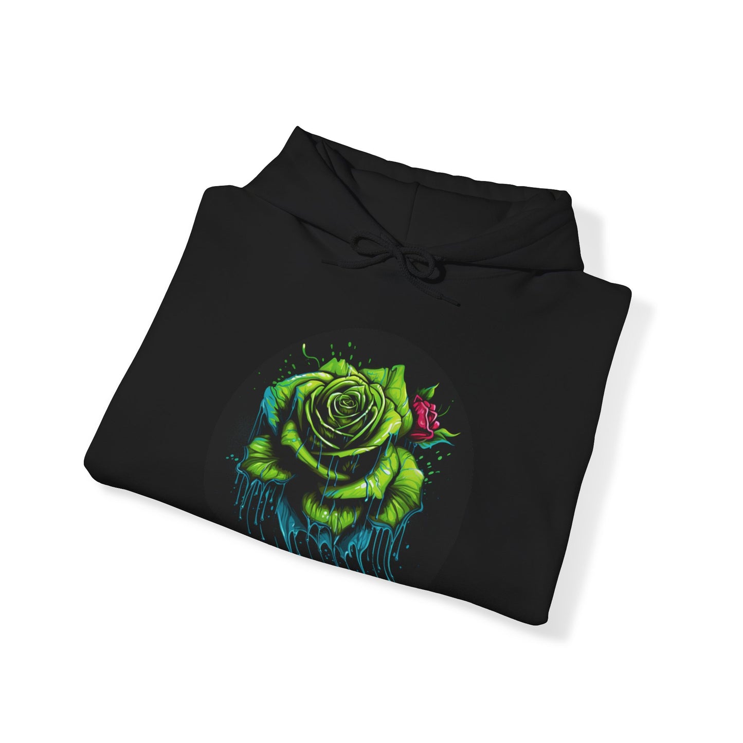 melting green rose colorful trippy Unisex Heavy Blend™ Hooded Sweatshirt