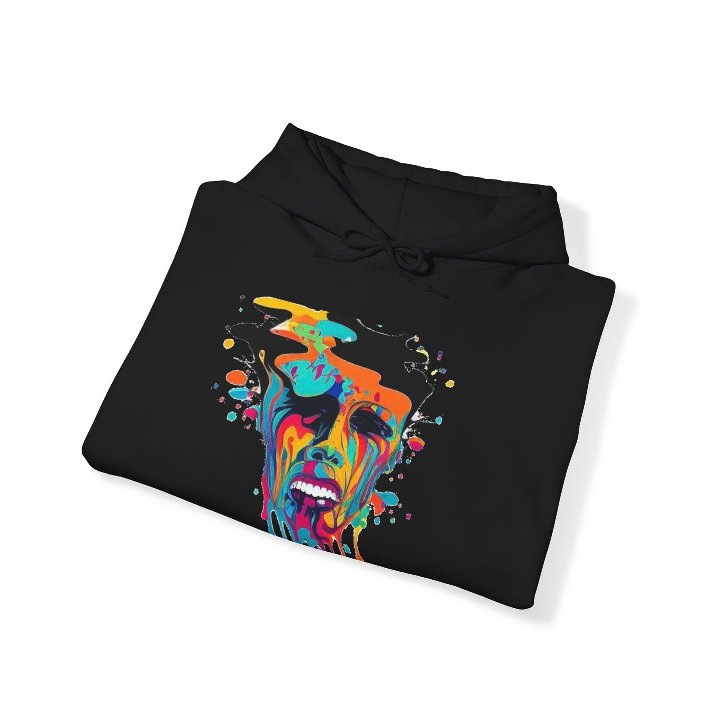 melting face colorful trippy Unisex Heavy Blend™ Hooded Sweatshirt