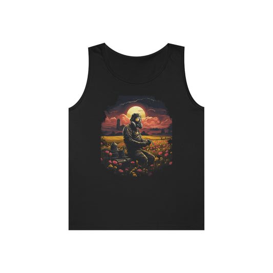 gas mask apocalyptic farmer Unisex Heavy Cotton Tank Top