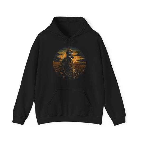 gas mask apocalyptic farmer Unisex Heavy Blend™ Hooded Sweatshirt