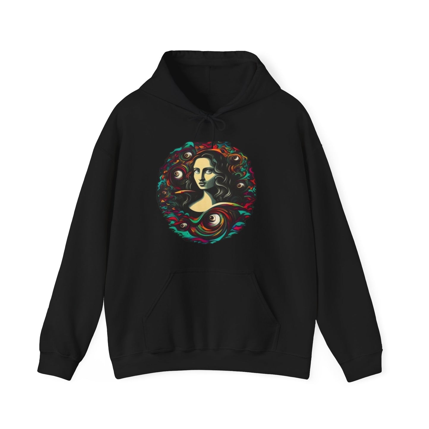 trippy mona lisa Unisex Heavy Blend™ Hooded Sweatshirt