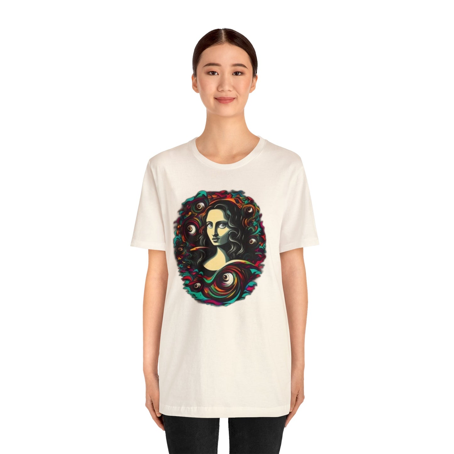 trippy mona lisa Unisex Jersey Short Sleeve Tee