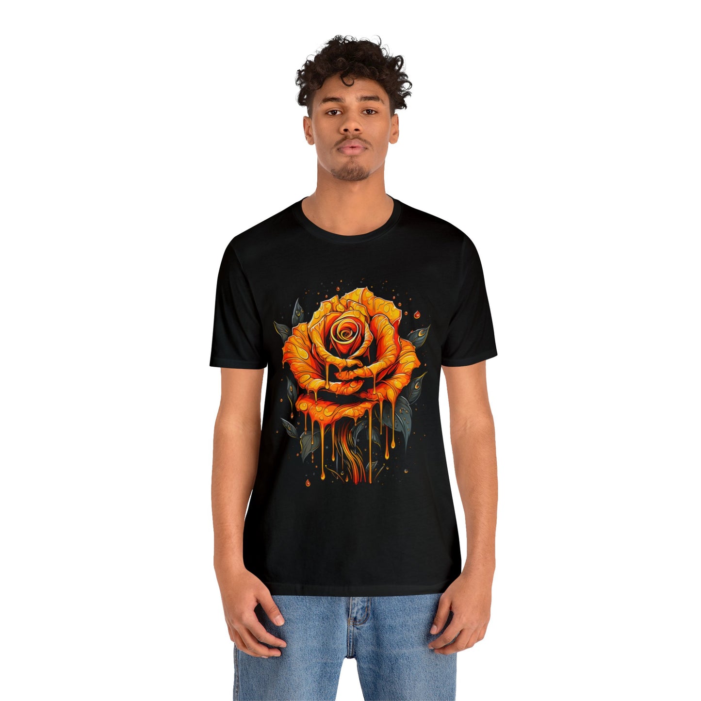 melting orange rose colorful trippy Unisex Jersey Short Sleeve Tee