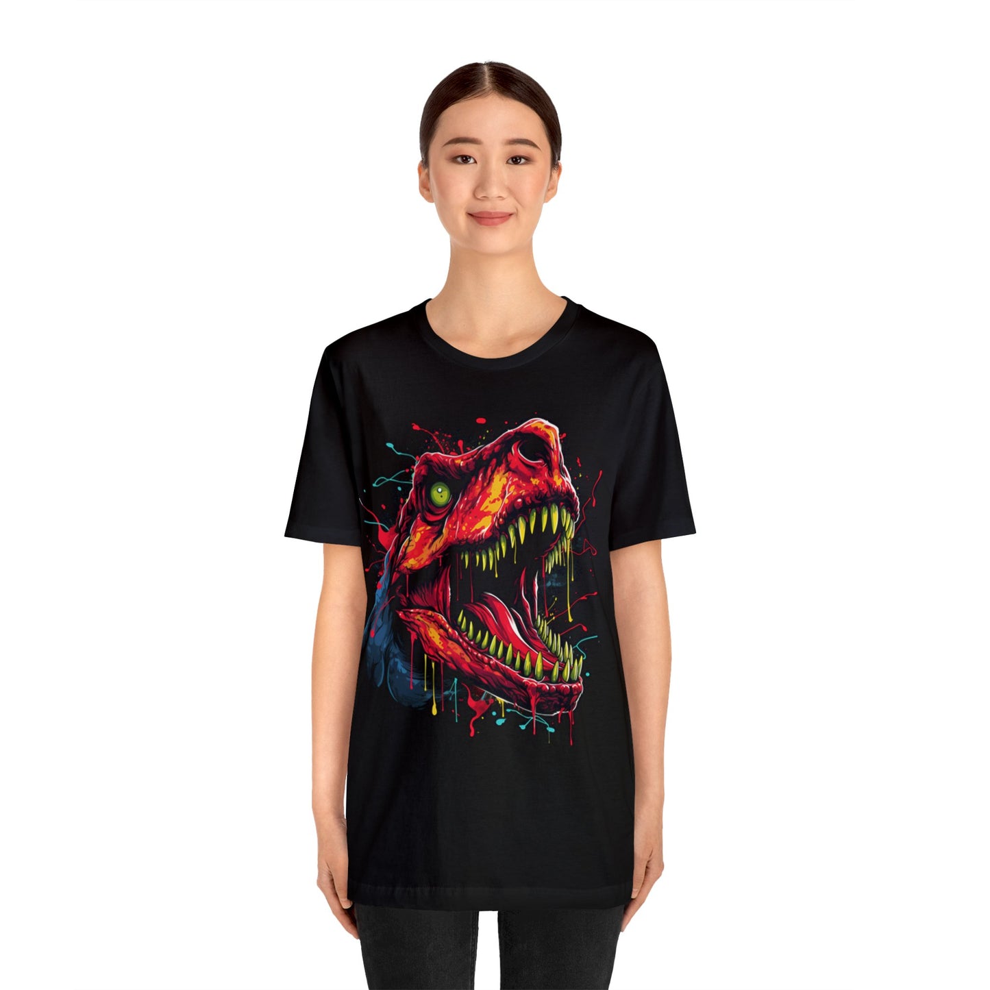 T-rex melting trippy Unisex Jersey Short Sleeve Tee