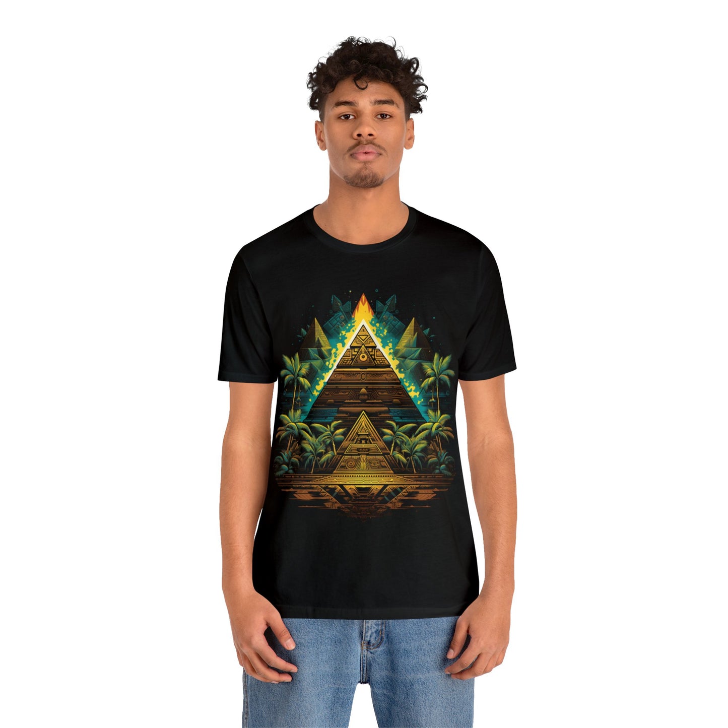 sacred geometry pyramid colorful Unisex Jersey Short Sleeve Tee