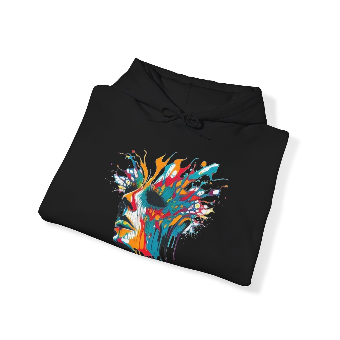 melting face trippy colorful Unisex Heavy Blend™ Hooded Sweatshirt