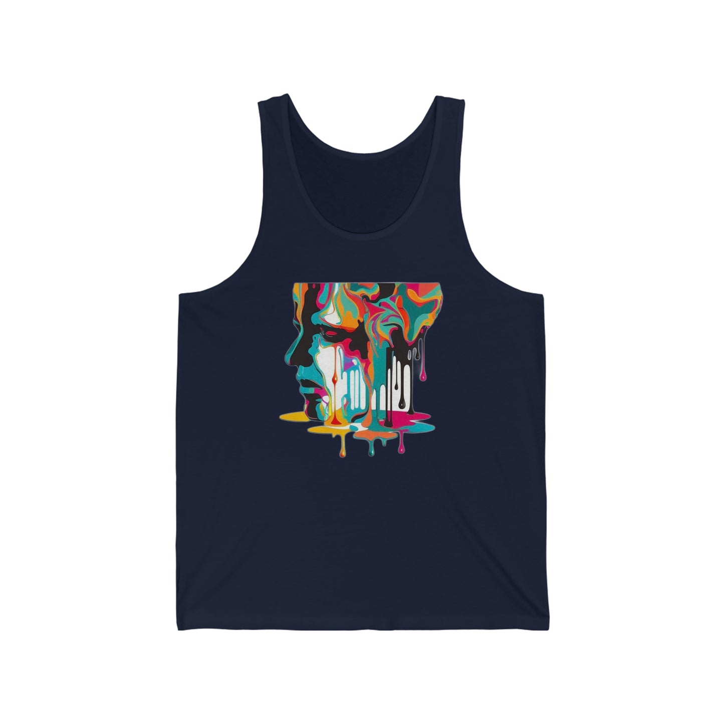 melting face colorful trippy Unisex Jersey Tank