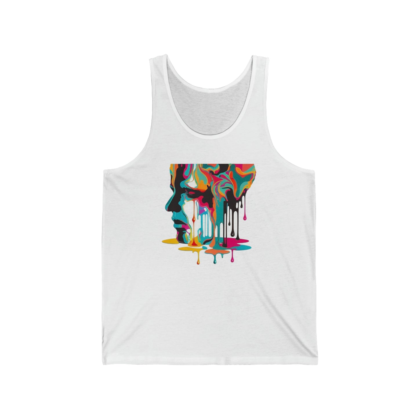 melting face colorful trippy Unisex Jersey Tank