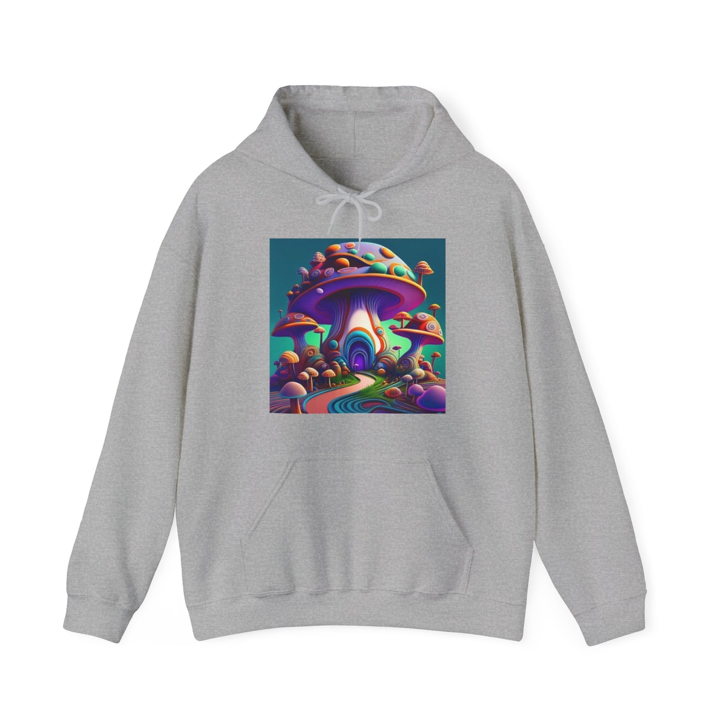 colorful trippy mushroom Unisex Heavy Blend™ Hooded Sweatshirt