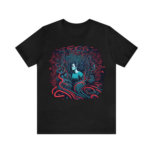 introspective colorful trippy lost in maze Unisex Jersey Short Sleeve Tee