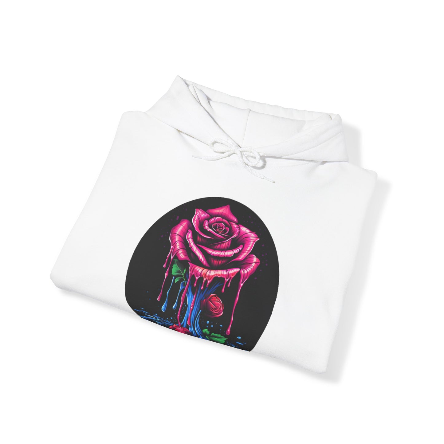 melting pink rose colorful trippy Unisex Heavy Blend™ Hooded Sweatshirt