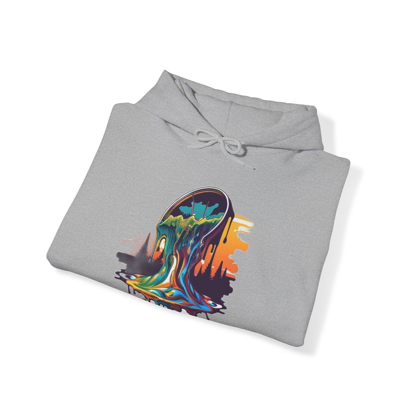 melting clock trippy colorful Unisex Heavy Blend™ Hooded Sweatshirt