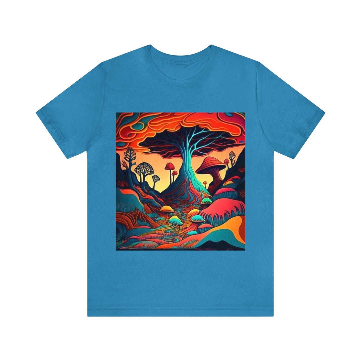 mushroom scenery trippy Unisex Jersey Short Sleeve Tee