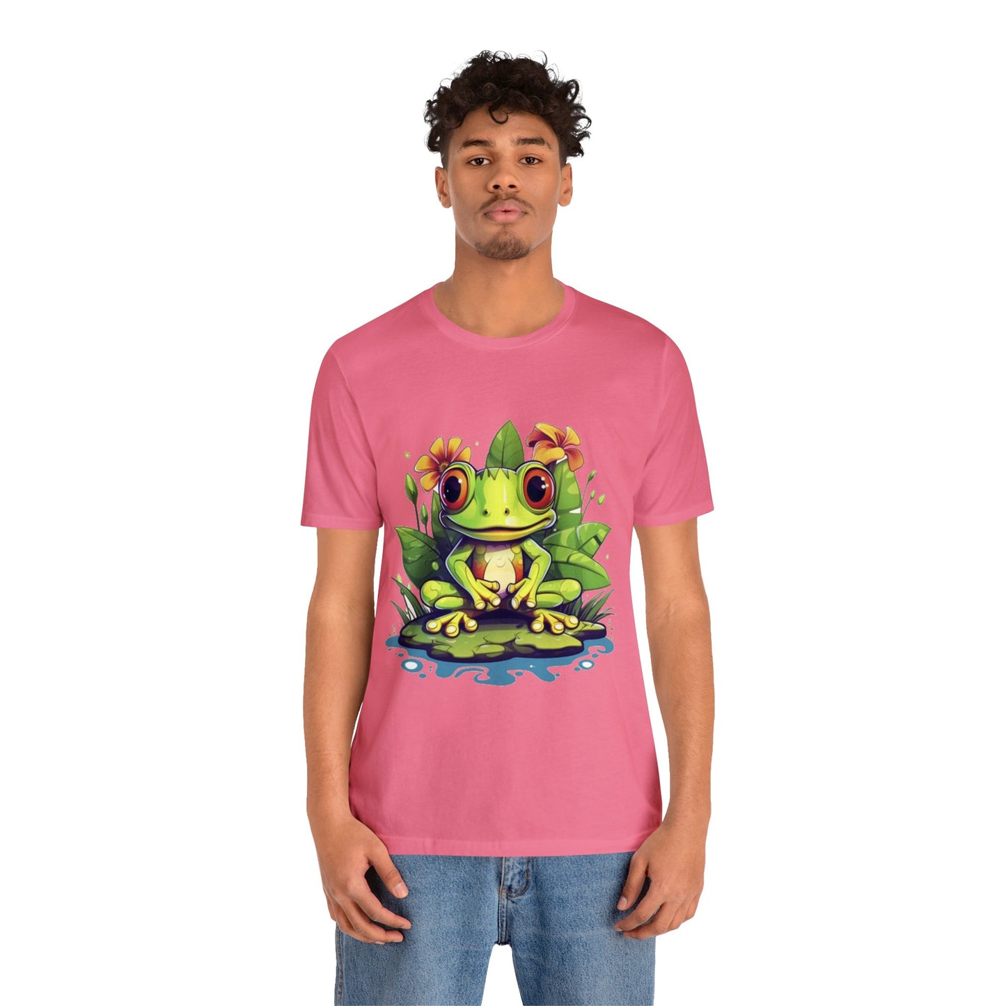 cute frog Lilly pad Unisex Jersey Short Sleeve Tee