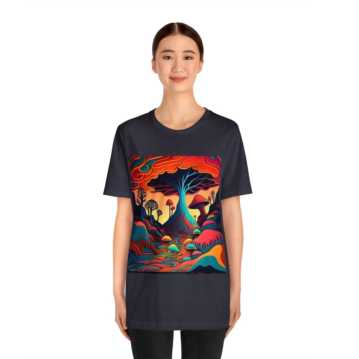 mushroom scenery trippy Unisex Jersey Short Sleeve Tee