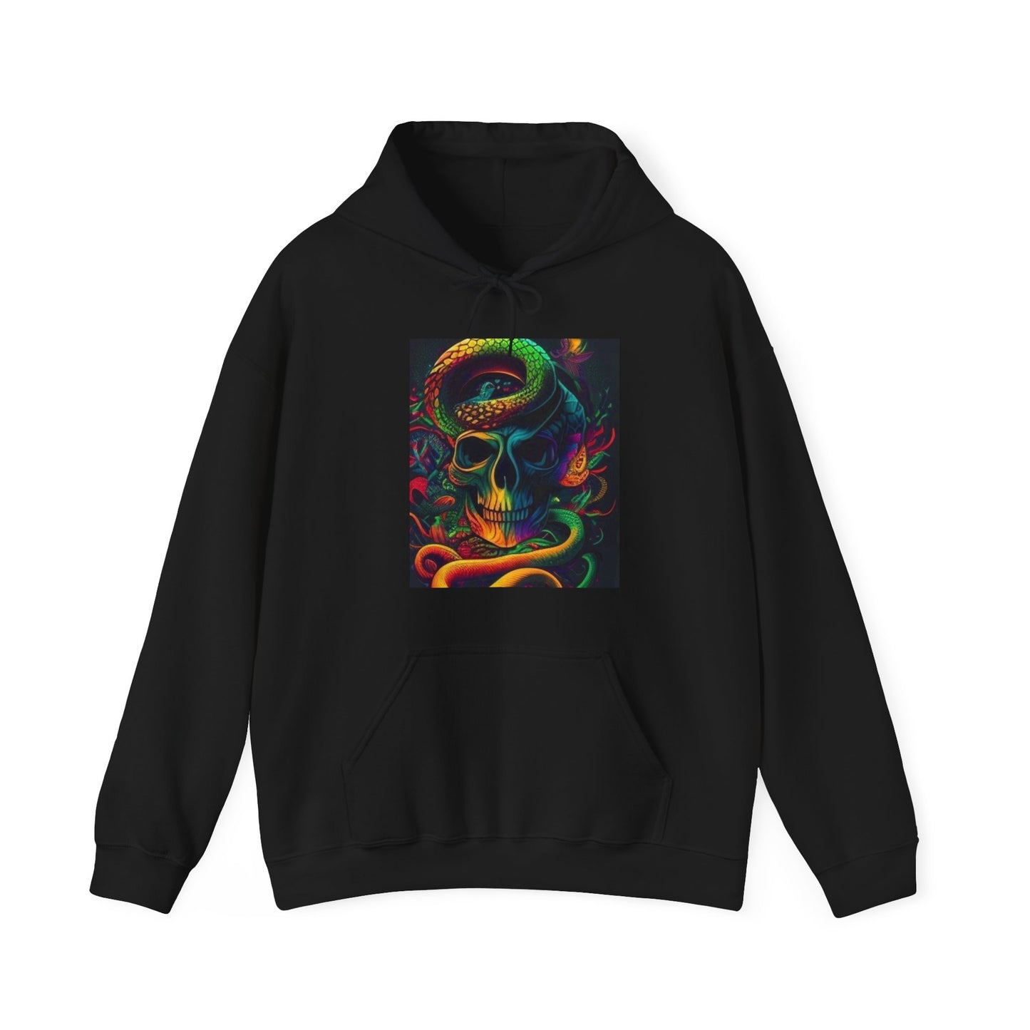 snake and skull colorful trippy Unisex Heavy Blend™ Hooded Sweatshirt