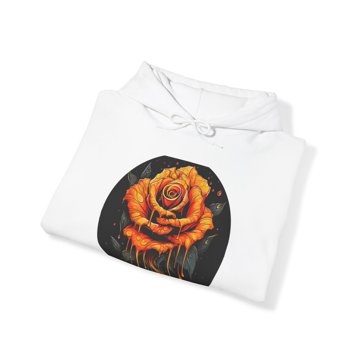 melting orange rose colorful trippy Unisex Heavy Blend™ Hooded Sweatshirt